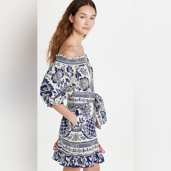 Farm Rio Mixed Pineapple Garden Mini Dress - Red & Blue - Picture 3 of 10